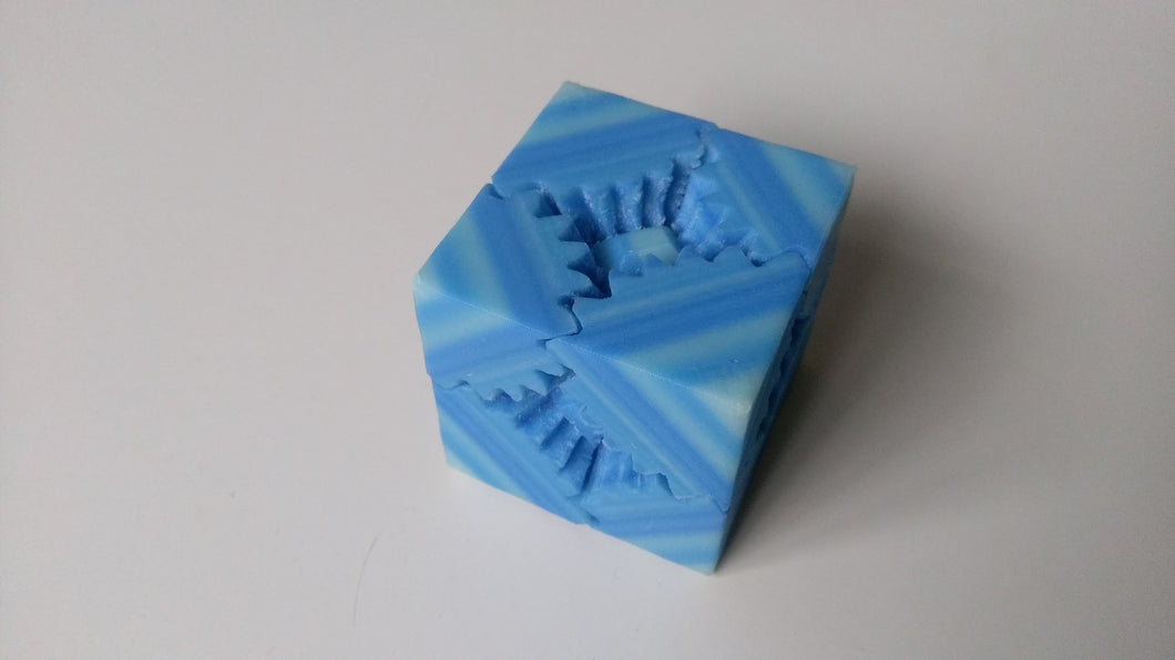 3D Printed Gear Cube in multicolour